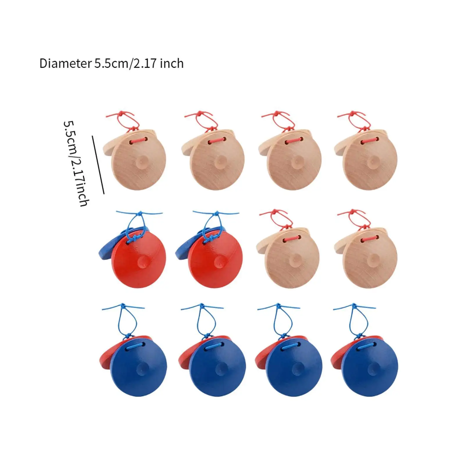 12x Percussie-Instrumentenset Klapbord Ritme Creatieve Handvinger Castagnetten Hout Castagnetten Voor Volwassenen Kinderen Meisjes Jongensfeest