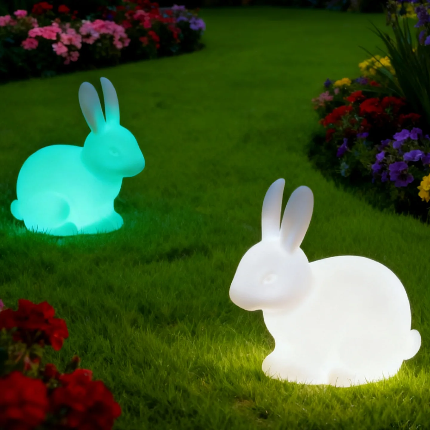 

Solar-powered outdoor luminous rabbit lamp, garden landscape lawn lamp, villa garden decoration and arrangement, cartoon animal