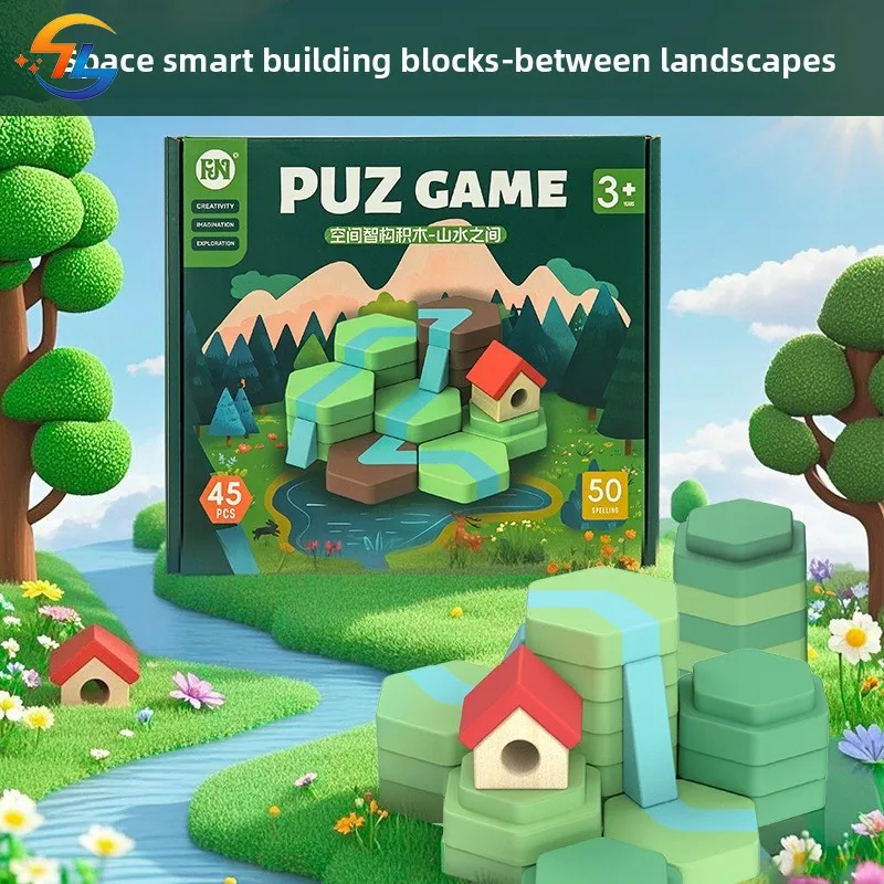 Quebra-cabeça infantil, blocos de construção de partículas grandes, montagem de brinquedos, espaço, estrutura inteligente, multifuncional, pensamento lógico, presentes