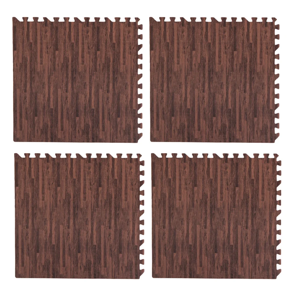 

8Pcs Eva Puzzle Floor Mat Dark Wood Grain 30Cm Interlocking Yoga Exercise Mat Fitness Gym Crawling Pad Cushion