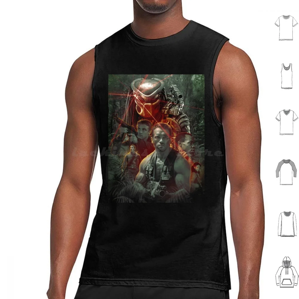 Legacy Tank Tops Vest Sleeveless The Movie Hunter Hunt Hunting Monster Sci Fi Science Fiction Vintage Movie Horror Halloween