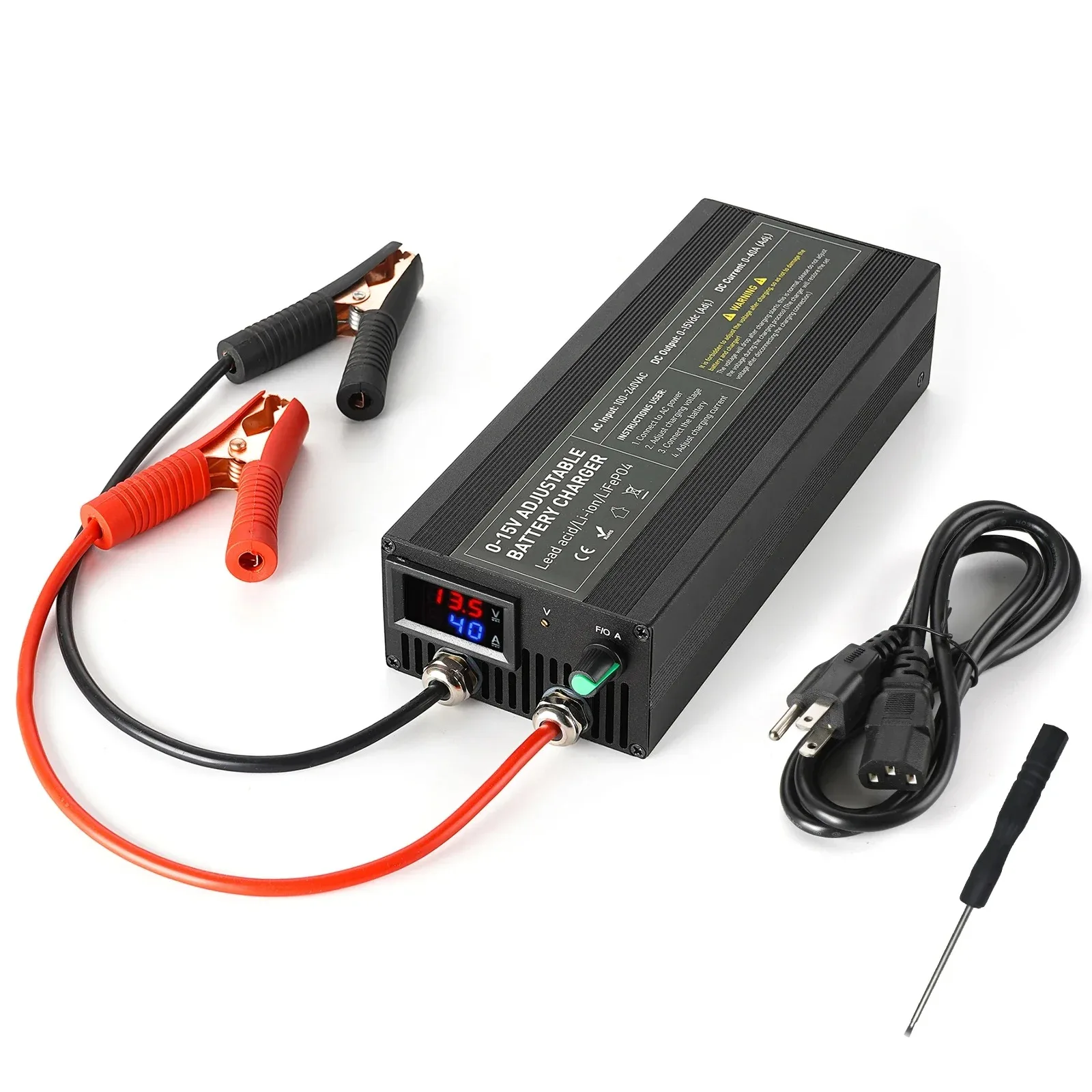 Portable 12V Lifepo4 Battery Charger 40A Lithium Battery Charger 60A 85A with Adjustable Voltage and Current 100A Anderson