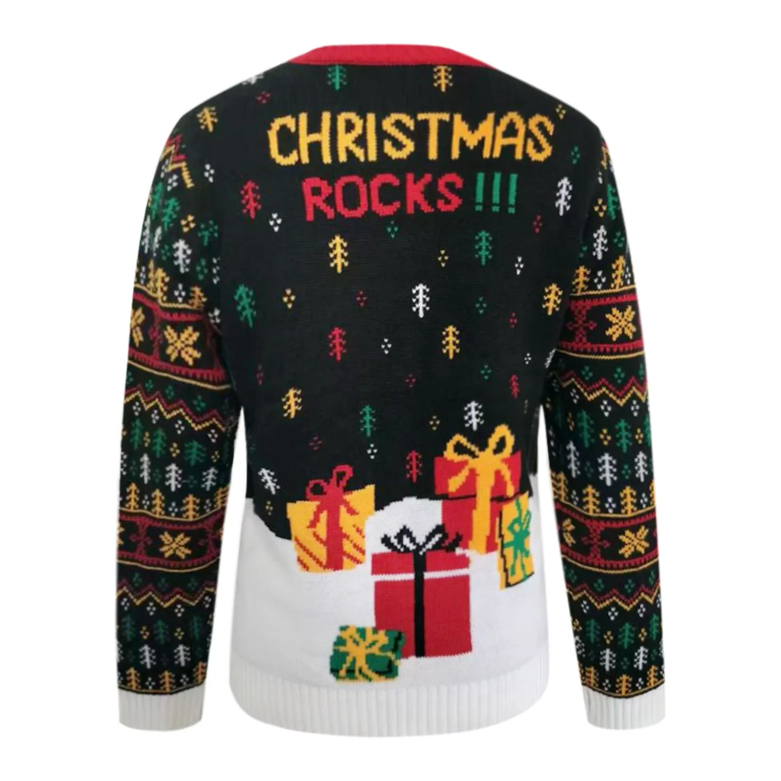 2024 New Women\'s Christmas Luminous Sweater Jacquard Costume Led Lights Santa Knitted Long Sleeve Round Neck Sweater Christmas