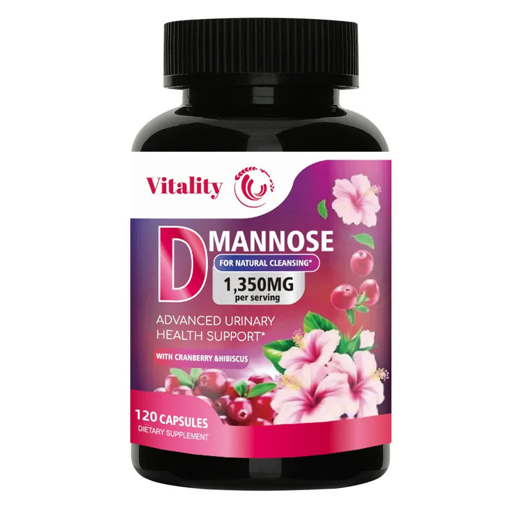 Vitality D-Mannose, мочевая формула для здоровья, органический порошок из клюквы и гибискус, здоровый пузырь, быстрая детоксикация