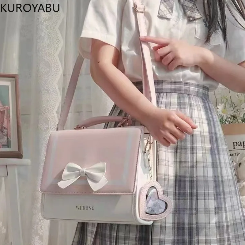 Japanse Transparant Uniform Lief Meisje Handtas Preppy Stijl Student Schooltas Vrouwen Bolsos Mujer Y 2K Schouder Crossbody Tas