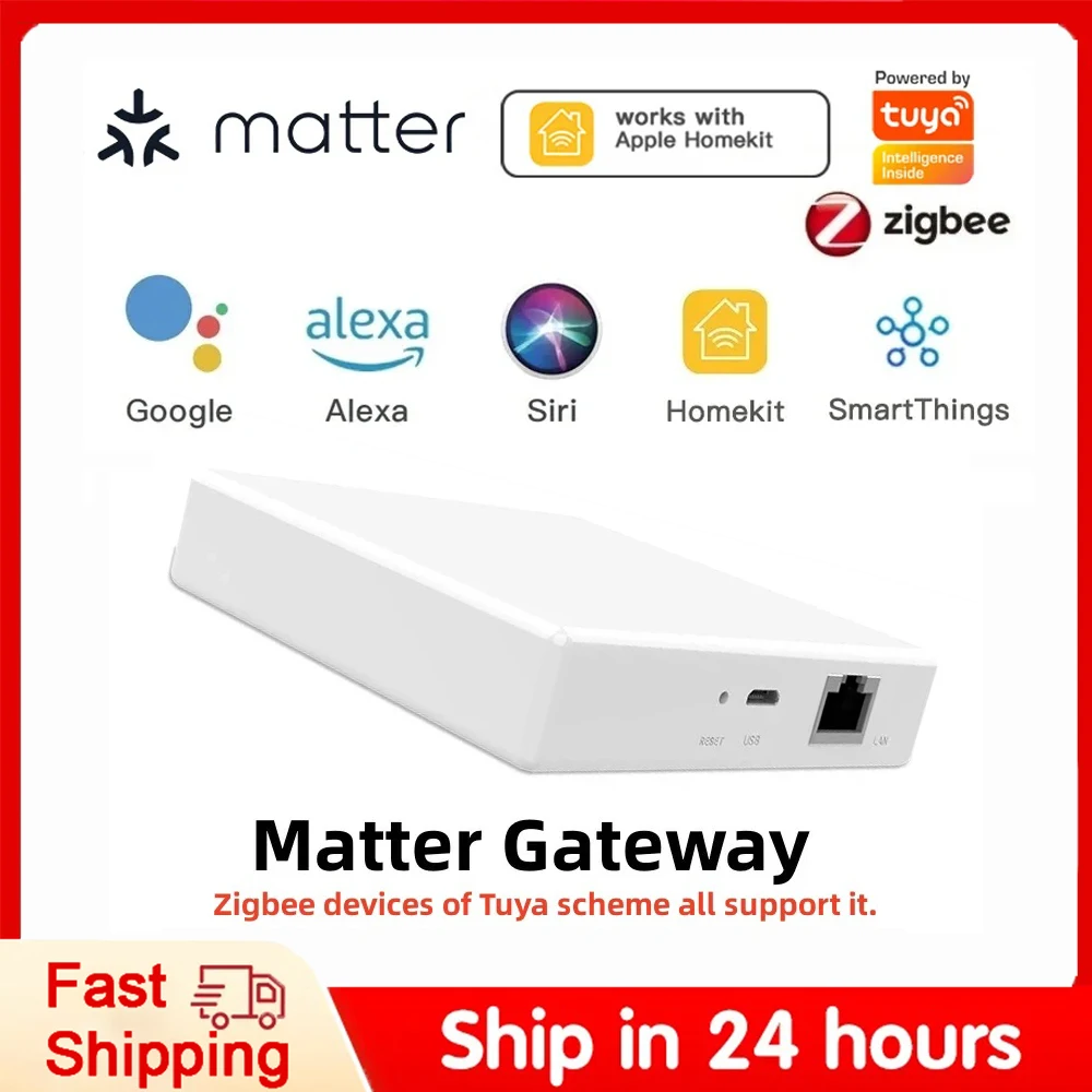 

Tuya Zigbee Matter Thread Hub Zigbee Smart Home Bridge Matter Gateway Hub Siri voice control Homekit Smartthing for Google Alexa