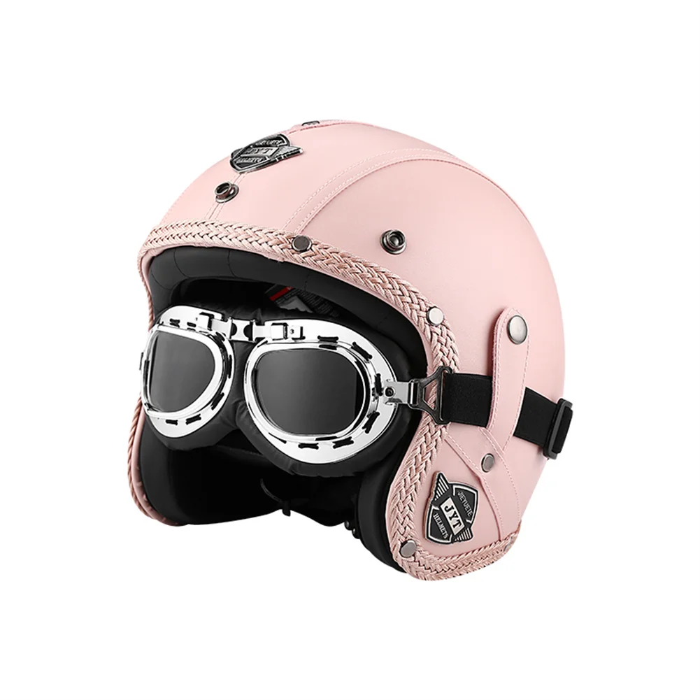 Four Seasons Safety Motorcycle Helmet Vintage Open Face Casco Moto ABS Shell EPS Form High Quality Scooter Casque Double Lens