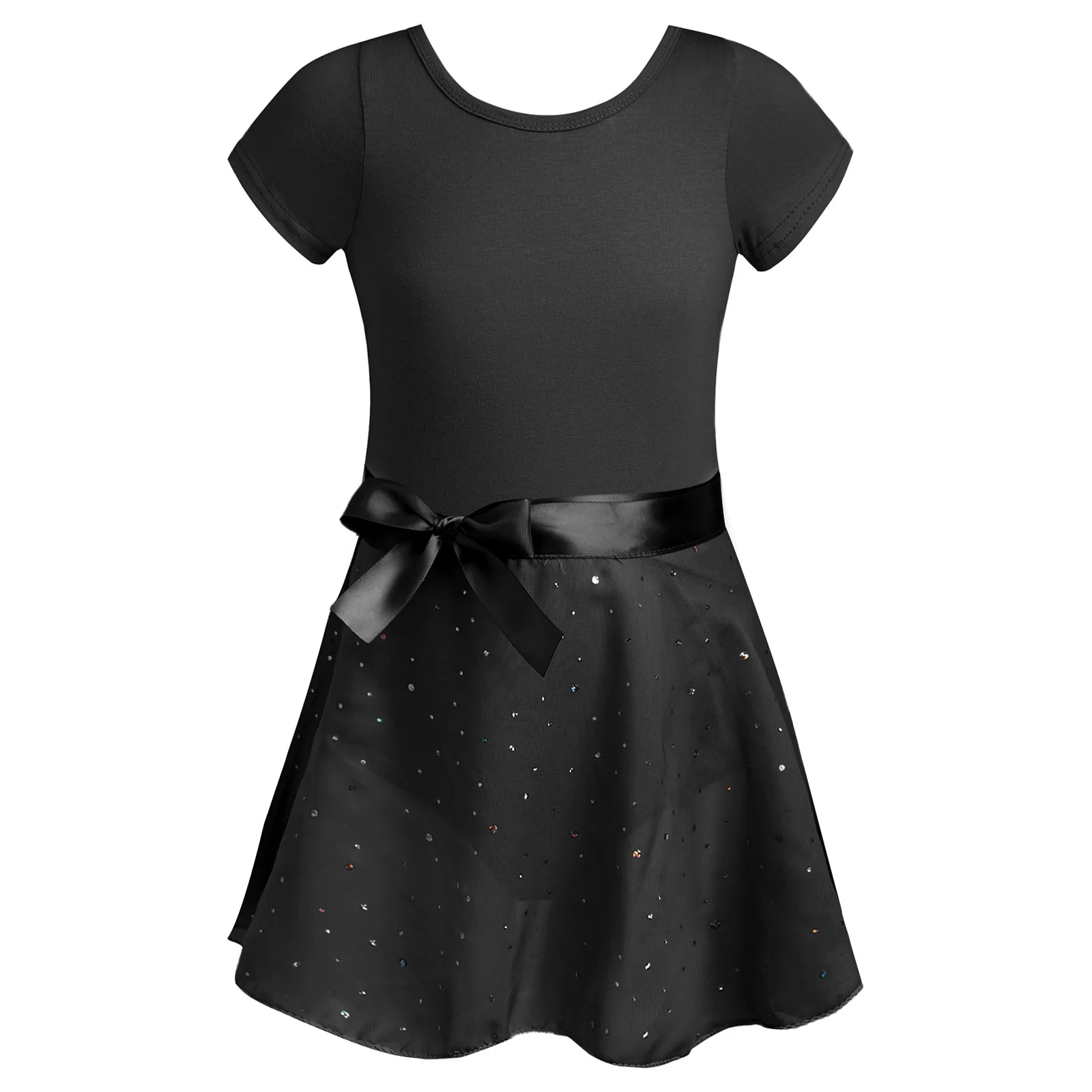 

Ballet Dance Set Short Sleeve Gymnastics Leotards with Skirt Girls Warm-up Practice Performance Costume Kids Ballerina Dancewear