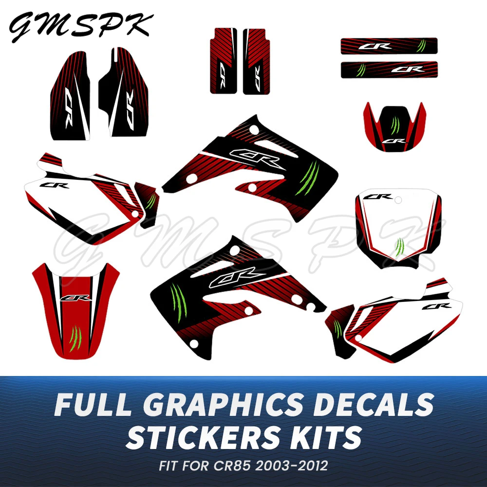 

Утолщенные мотоциклетные графические фоновые наклейки, комплект наклеек, подходят для Honda CR 85 CR85 2003-2012 2011 2010 2009 2008 2007 2006