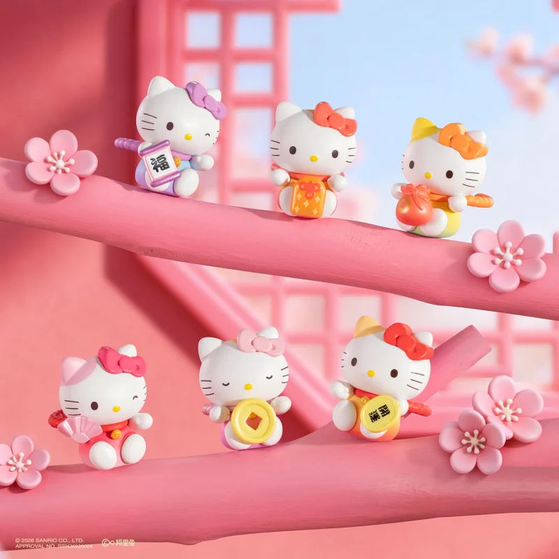 

New Original Kitty Good Fortune Meow Series Blind Box Cuddly Trend Fun Bean Ornament Girls Ring Toy Surprise Box Dopamine Gift