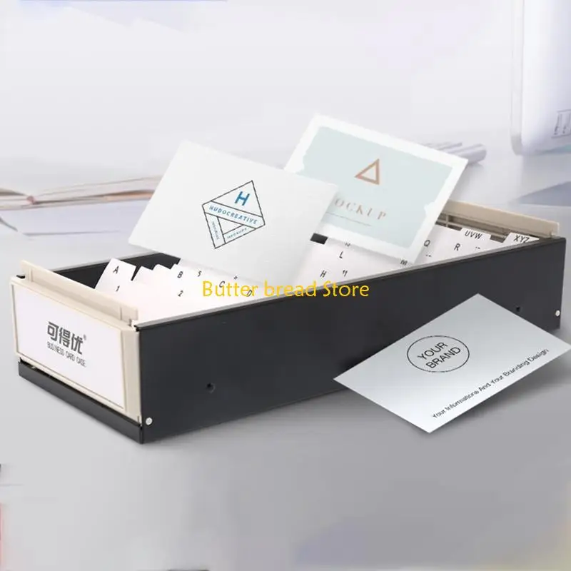 W89C 800 Sheets Adjustable Business Card Name Storage Box Cards Holder for Women Men