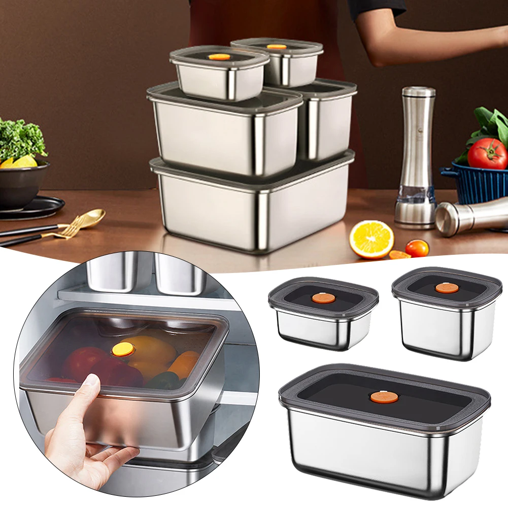 

Multi-Purpose Stainless Steel Crispers With Lid Reusable Refrigerator Organiser For Outdoor Picnic