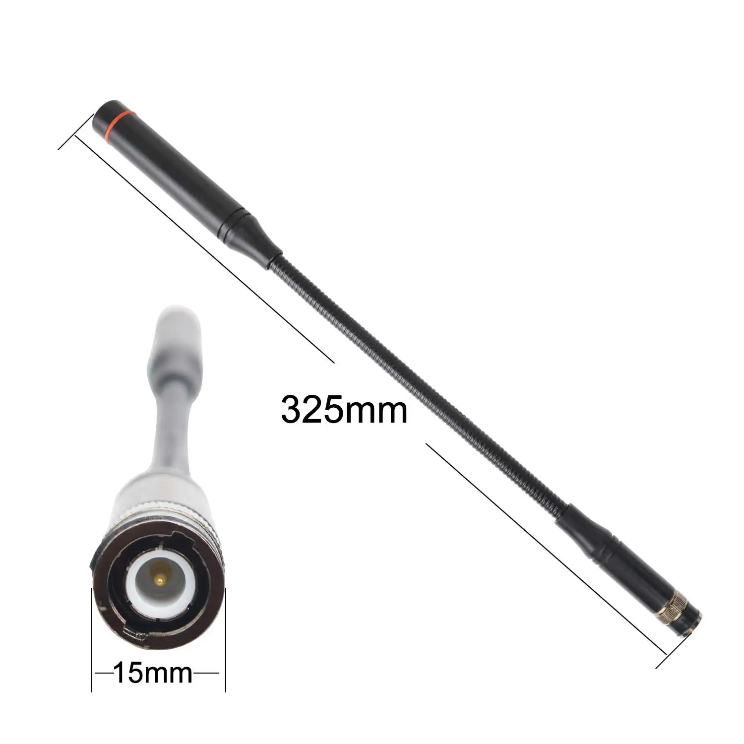 12.8inch Goose Tube Flexible Tactical VHF UHF Dual Band Walkie Talkie Antenna 144/430MHz 20W 3.8dBi SMA-F/SMA-M/BNC Connectors