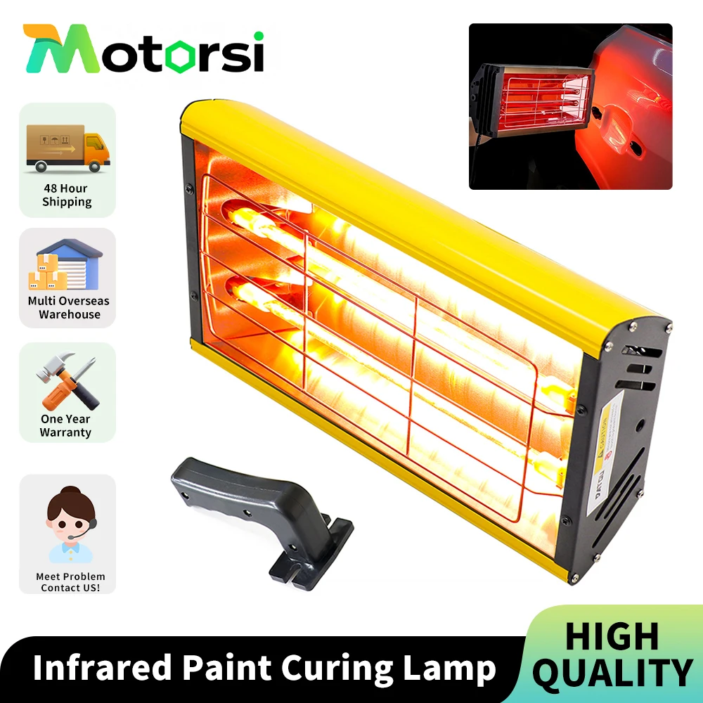 Motorsi 2000 واط جسم السيارة إصلاح مجفف الطلاء سخان الطلاء الأشعة تحت الحمراء الطلاء علاج مصباح يده الأشعة تحت الحمراء الطلاء الخبز علاج مصباح