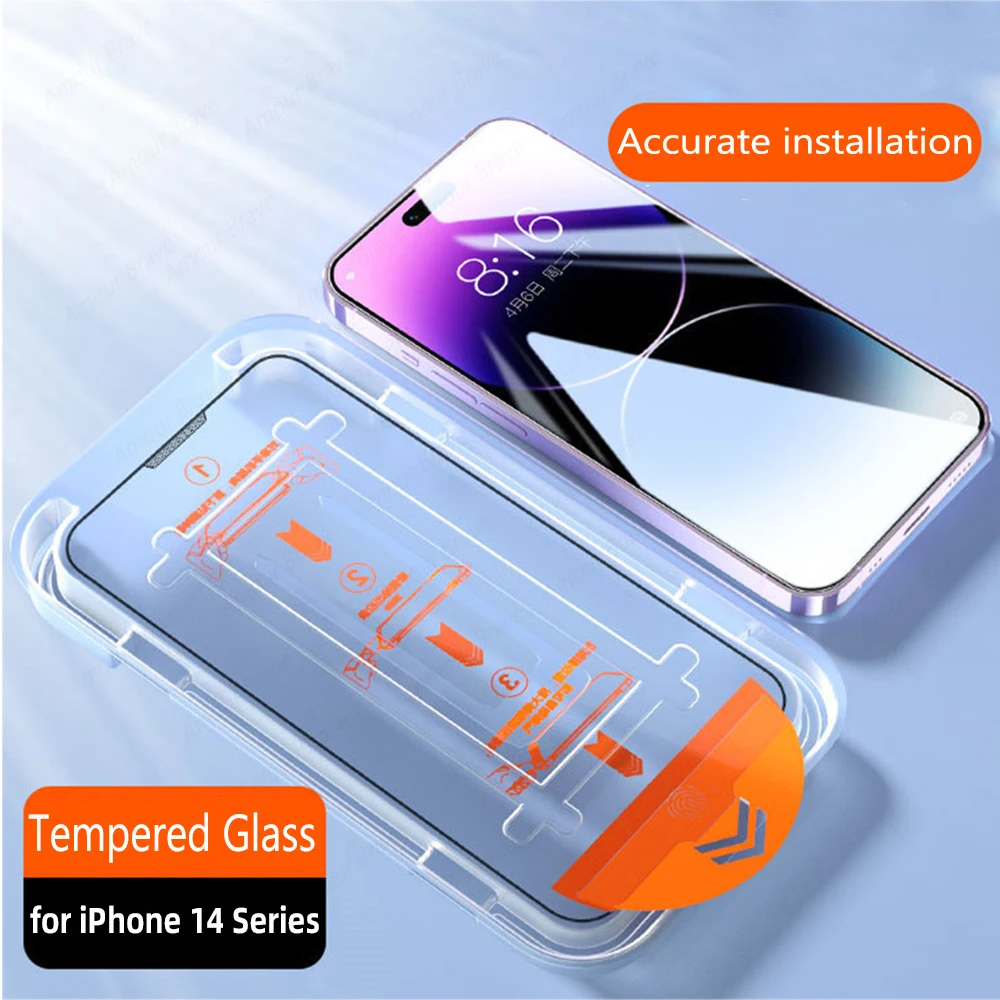 2 Stück gehärtetes Glas für iPhone 16E 16 15 Pro 14 Max Plus 13 12 11 Pro XS Max XR staubfrei einfache Installation HD Displayschutzfolie