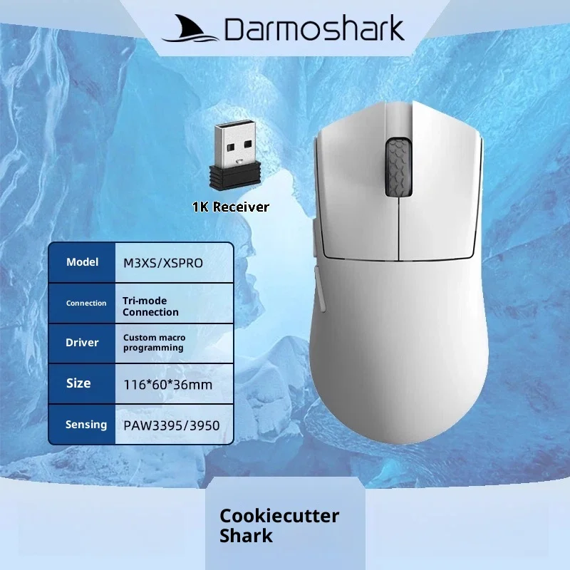 

New Darmoshark M3xs/Pro Wireless Bluetooth Mouse Wired Tablet Game E-Sports Game Live Office Mouse Men And Women Holiday Gifts