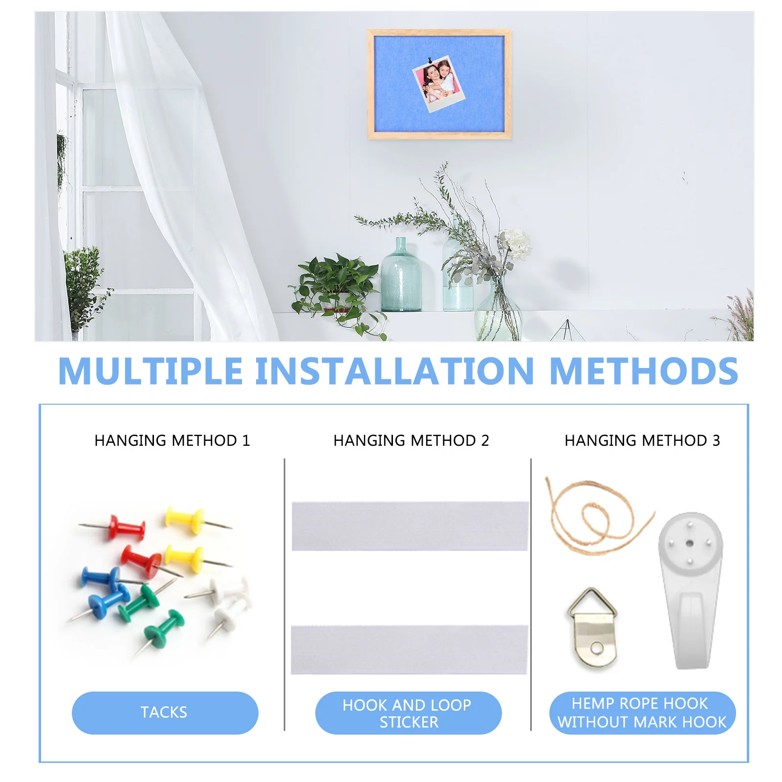 

1Pcs DIY Felt Photo Picture Bulletin Board Practical Display Board for Classroom Home Memo Message Display