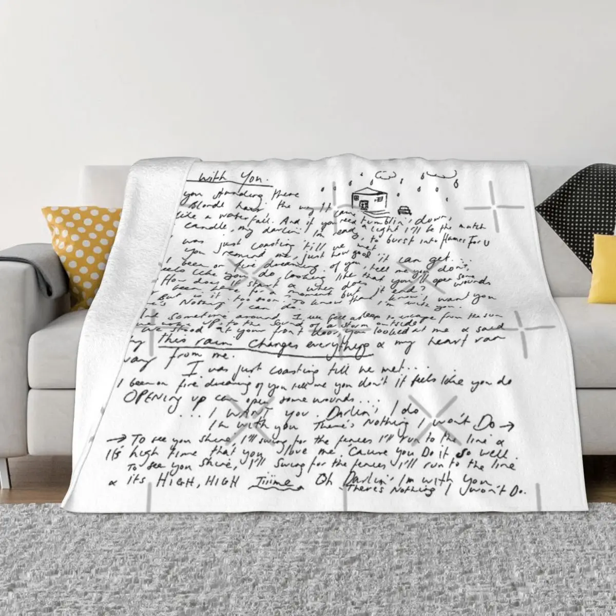 I'M With You - Vance Joy - Handwritten Plush Bed Blankets Throw Blanket Blankets And Throws Throw Blanket