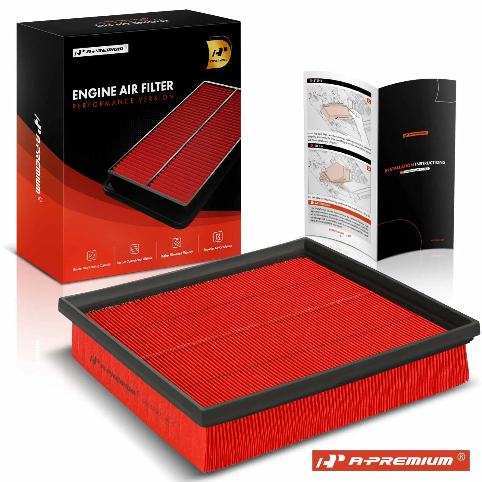 A-Premium High Performance Engine Air Filter for Chevrolet Impala 2006-2011 Buick LaCrosse Allure 2008-2009 Pontiac Grand Prix