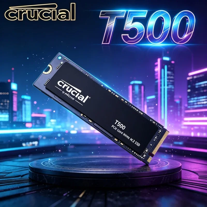 SSD Crucial T500 1TB M.2 NVMe PCIe4 Original para Jogos, Velocidade Máxima de 7300MB/s, Expansão de Armazenamento para PS5, Laptop e Desktop