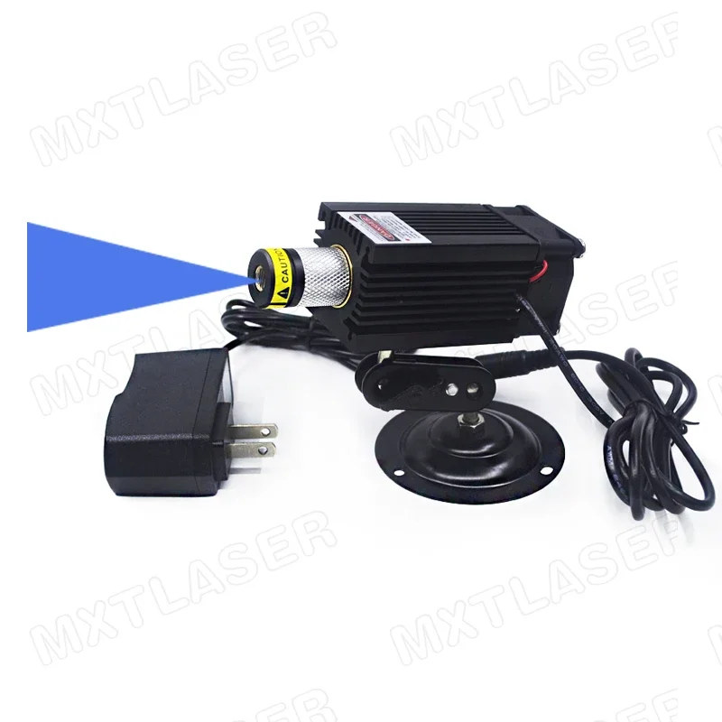 High Power 405nm 450nm Blue Violet Focusable Line Laser Module 100mW 500mW 1W 1.6W 2.5W With Cooling Fan(With Bracket&Adapter)