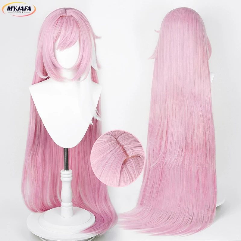 2 Styles Elysia Cosplay Wig Anime Impact 3 Elysia Long Pink With Bangs Heat Resistant Synthetic Hair Halloween Wigs + Wig Cap