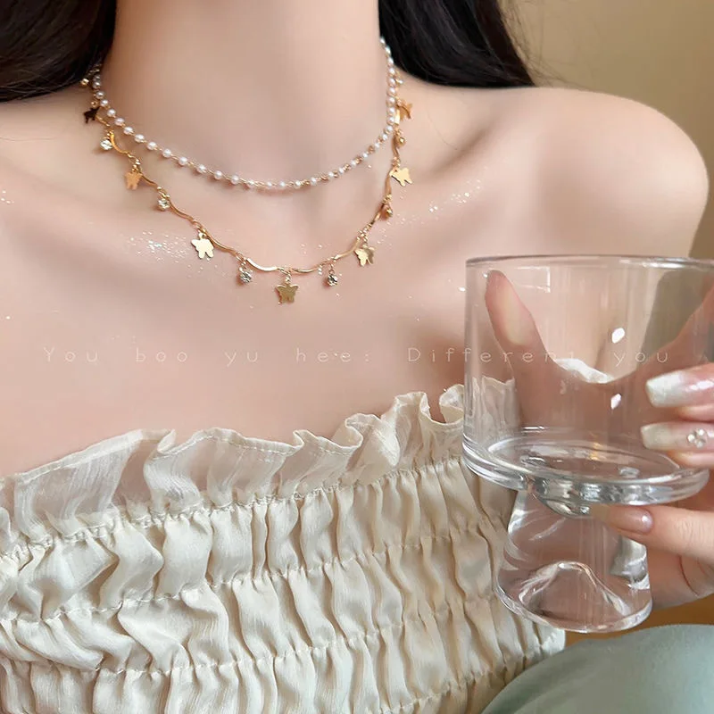 Punk Schwarz Zirkon Rose Anhänger Halsketten für Frauen Vintage Exquisite Doppel Layered Schlüsselbein Kette Ästhetik Y2k Schmuck Geschenke – Detail 17