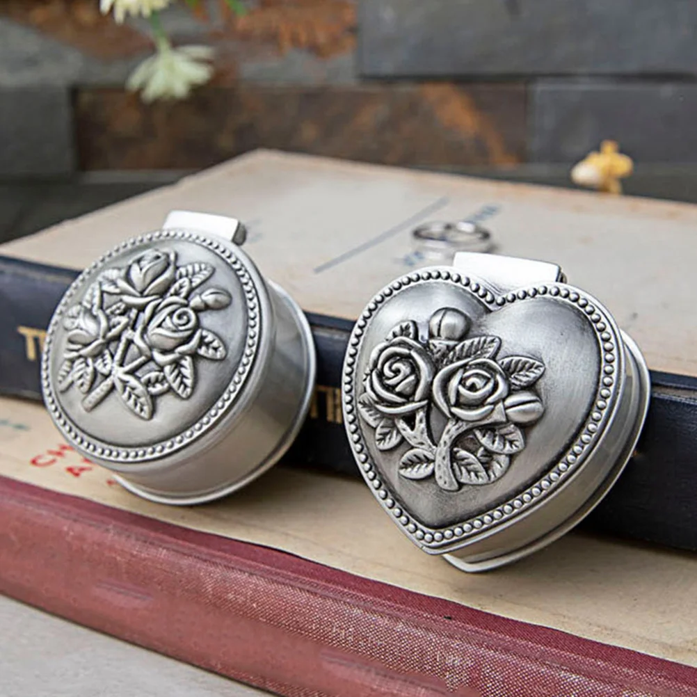 3Pcs Vintage Jewelry Boxes Compact Rings Storage Cases Jewelry Gift Storage Organizer Durable Craftsmanship Portable Trinket