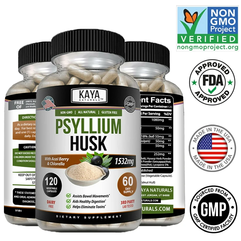 

Psyllium Husk Extract - dietary supplement helps with colon cleansing, detoxification, sleep aid and calorie burning