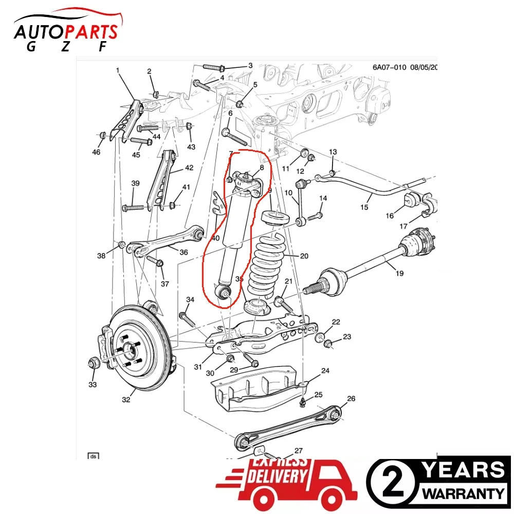 Pair Front or Rear Left+Right Shock Absorber Assys for Cadillac CTS without Electric 2014-20 84622733 84622734 84636403 84636404