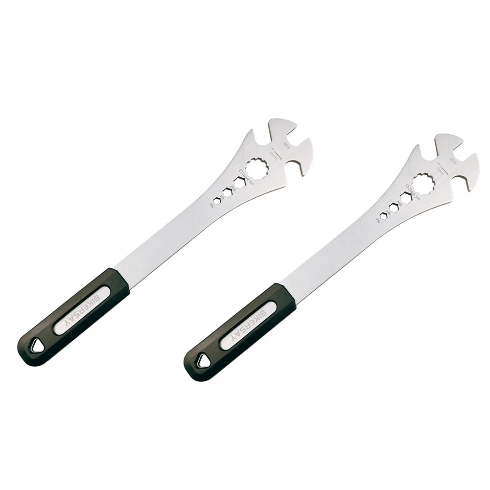 BIKERSAY 2PCS Bike Pedal Wrench,Bicycle Pedal Removal Spanner with Extra Long Handle, 15mm,9/16 Pedal Removal Tool