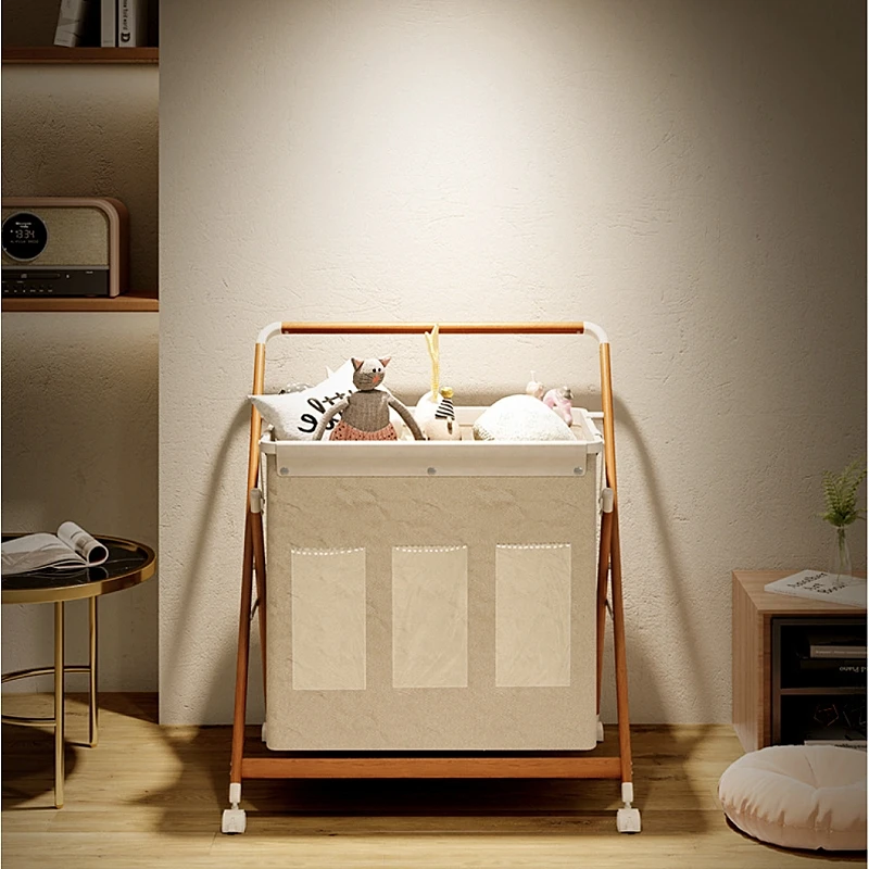 

Portable Rolling Laundry Hamper Foldable Multi-Layer Storage Basket Removable Washable Fabric Bin Collapsible Clothes Organizer