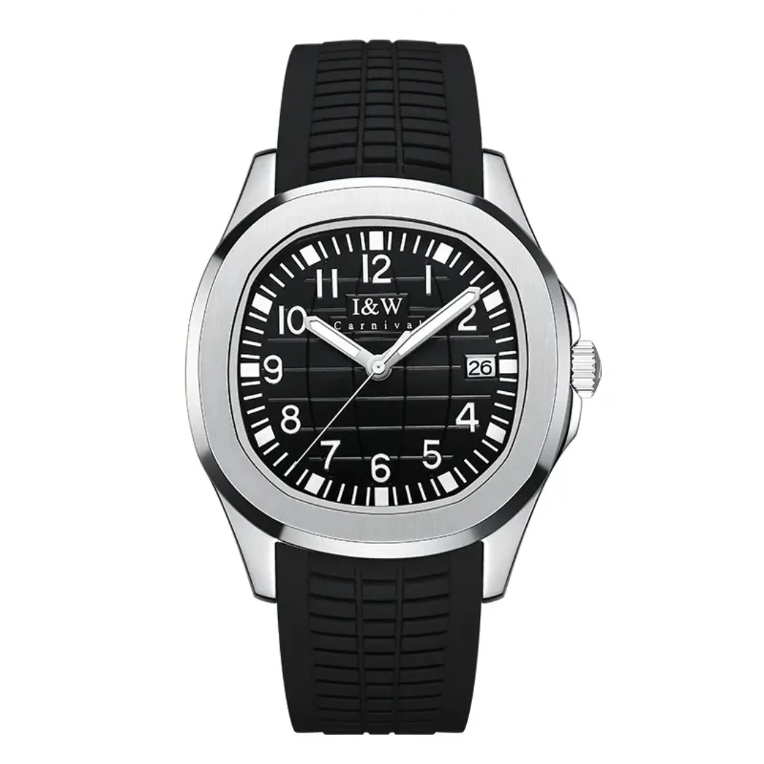 Carnival Men Automatic Watch 42MM Square Mechanical Wristwatch Vintage Luminous Date