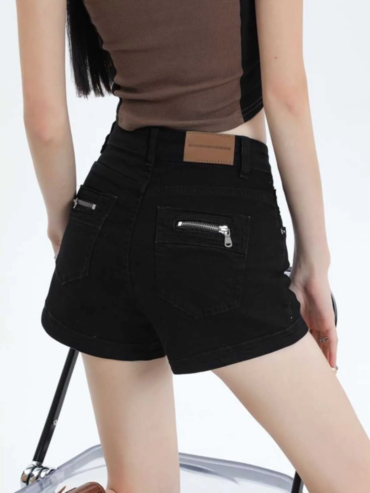 

High Waist Black Denim Shorts Women's Thin Elastic Loose Slim A-Line Sexy Short Hot Pants Cotton Stretch Denim Summer Shorts