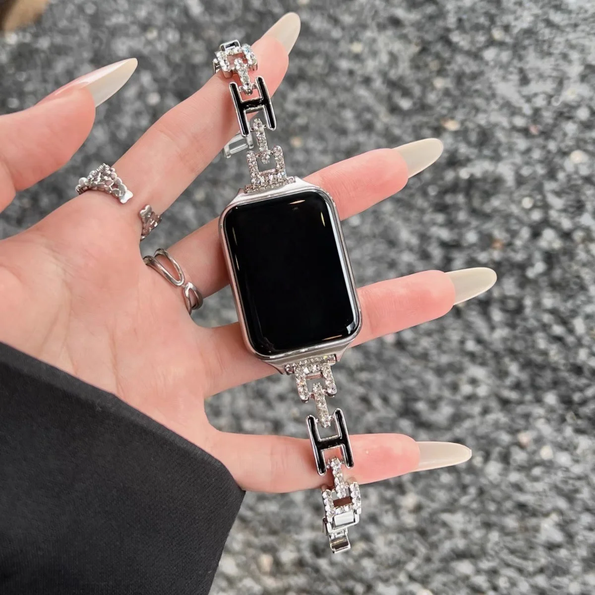 

Sparkling Diamond H Letter Strap Suitable Xiaomi Band 8Pro/9Pro，For Mi band 3/4/5/6/7，8/8NFC/9/9NFC/10/10NFC，For Redmi Watch5/4/