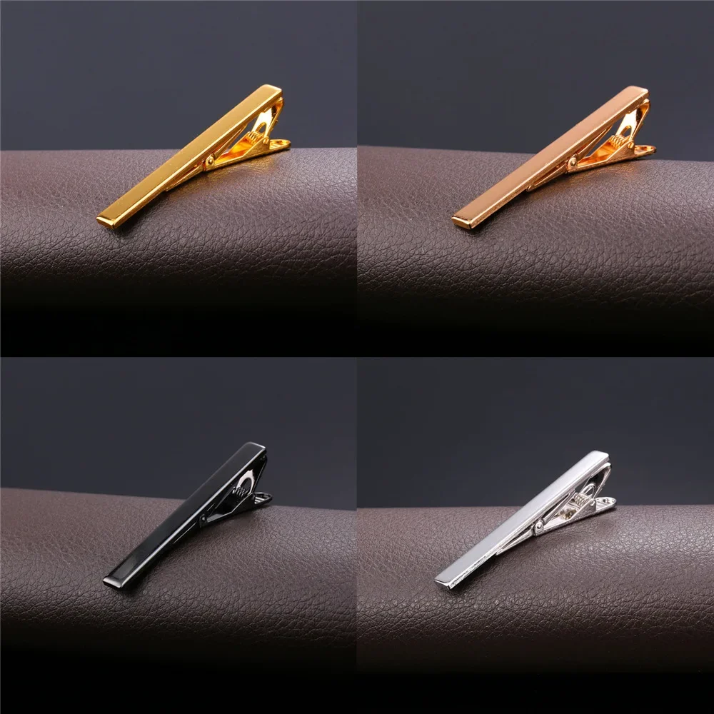 Tie Clip Sets for Man Flat Band Classic Design Multiple Metal Color Tieclip Set Business Men Jewelry Set Gift for Him