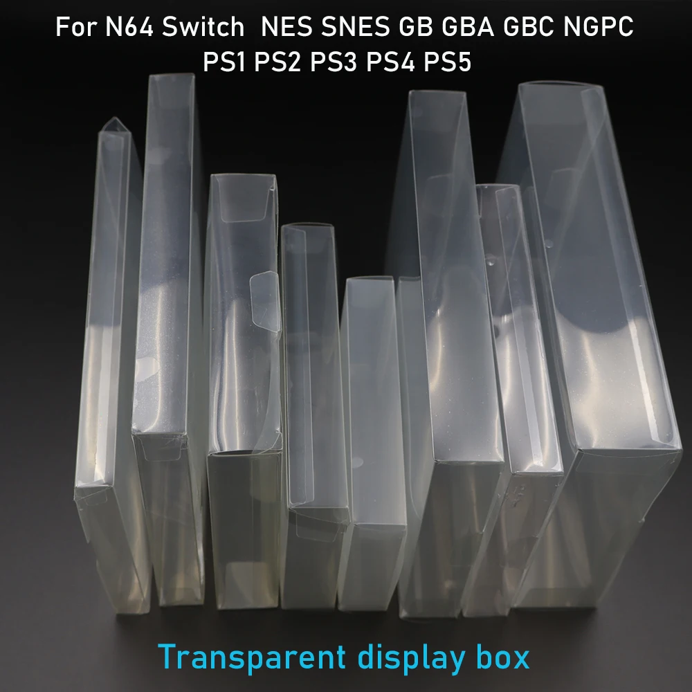 6 قطعة بطاقة الألعاب صندوق عرض حامي PET صندوق الغبار ل GB GBA GBC NGPC التبديل PS1 PS2 PS3 PS4 PS5 ل N64 NES SNES #1