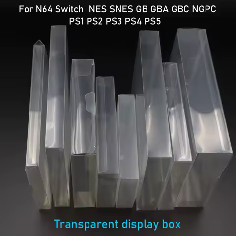 6PCS Game card Display Box Protector PET dustproof box for GB GBA GBC NGPC Switch PS1 PS2 PS3 PS4 PS5 for N64 NES SNES