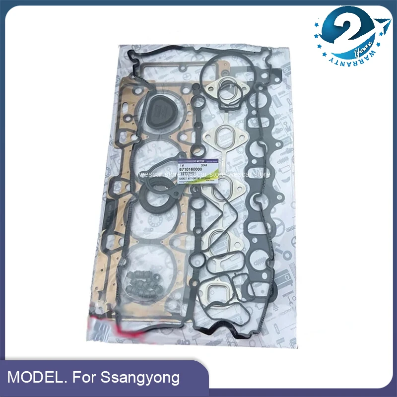Kompletny zestaw uszczelek do remontu silnika dla Ssangyong Korando C Diesel Actyon Sport 2.0L 2010-2015 6710160000   67101-60000