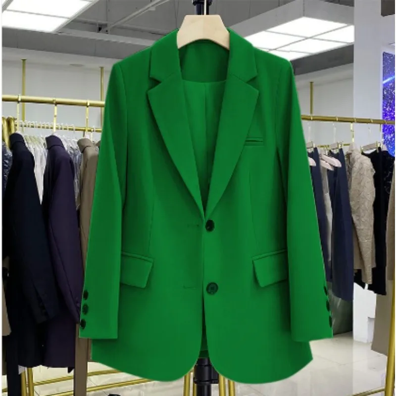 Lente buitenlandse stijl Prachtig professioneel temperament Koreaanse stijl Losse afslankende en stijlvolle nieuwe halflange casual pakblazer