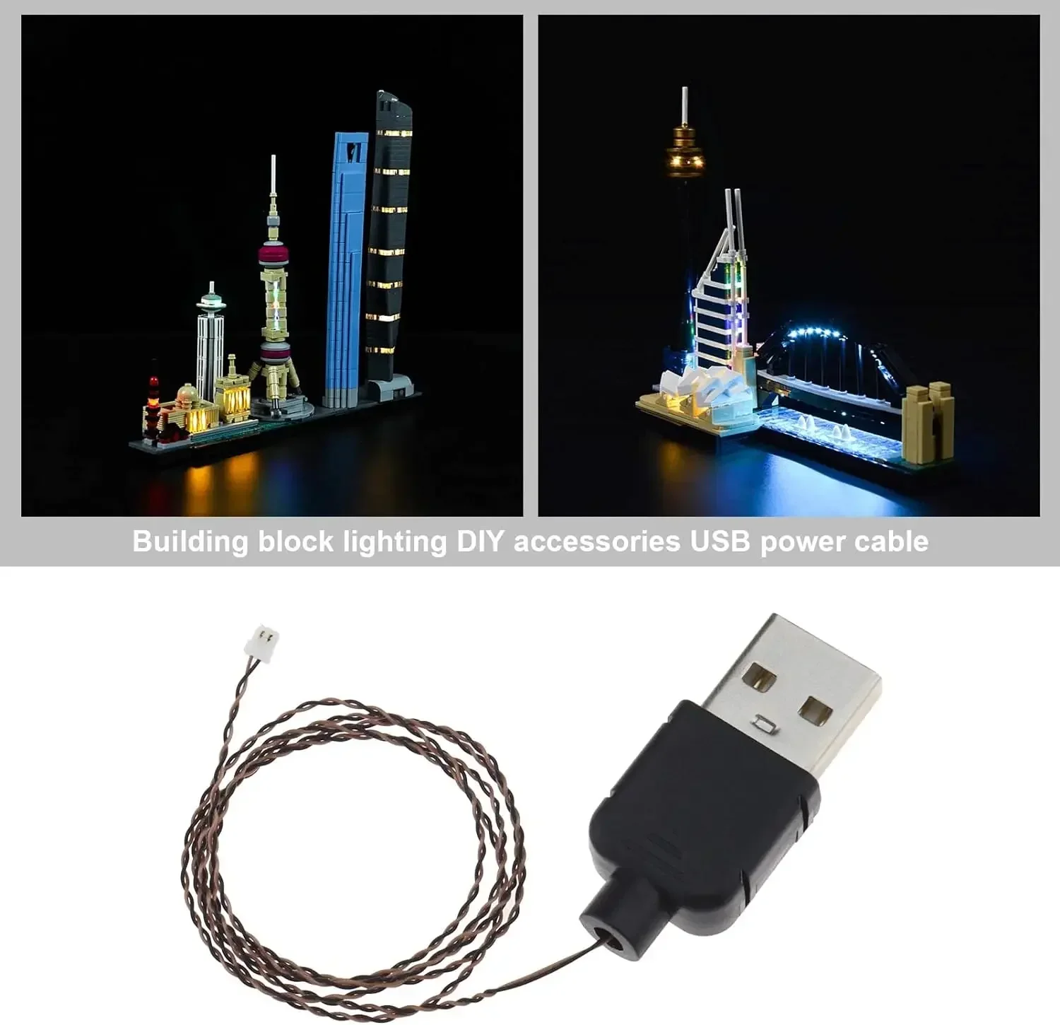 0.8 مللي متر دبوس لتقوم بها بنفسك 5 فولت أضواء 50 سنتيمتر USB كابل الطاقة متوافق مع ليغو USB سلك الطاقة لتقوم بها بنفسك مصباح للزينة USB سلك ملحقات لعبة