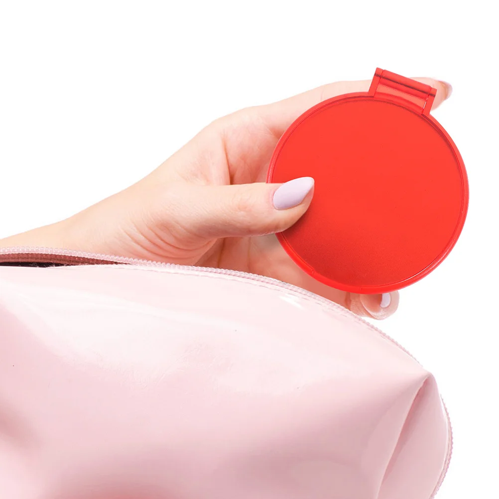 12 قطعة مرايا محمولة قابلة للطي مدمجة بجيب صغير مستدير للمكياج مرآة سفر صغيرة مرايا صغيرة مرآة مدمجة