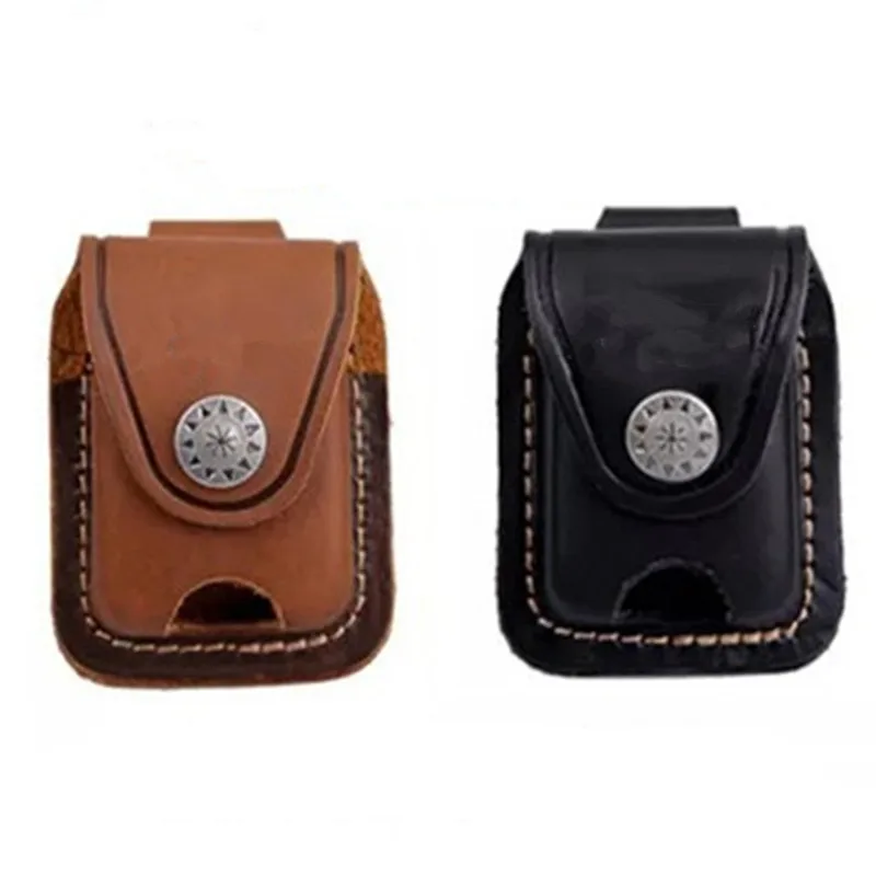 

Genuine Leather Lighter Case Cowhide Custom Protective Sleeve Lighter Storage Holster Belt Bag for Zippo Lighter Shell