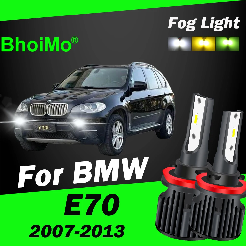 

BhoiMo For BMW X5 E70 Led Bulb Front Fog Lights 2007 2008 2009 2010 2011 2012 2013 Car Auto Lamps