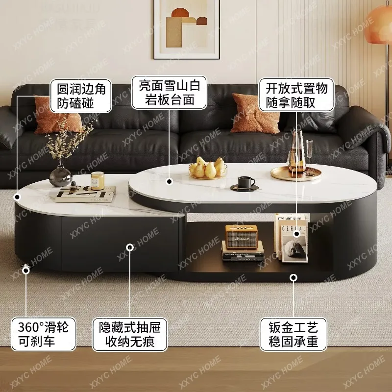 XX Removable Retractable Living Room Household Small Apartment Modern Light Luxury High-end Coffee Table