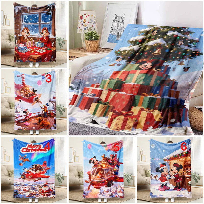 

Disney Mickey Mouse Christmas Tree Blanket Flannel Throw Warm Sofa Bed Cover Home Decor
