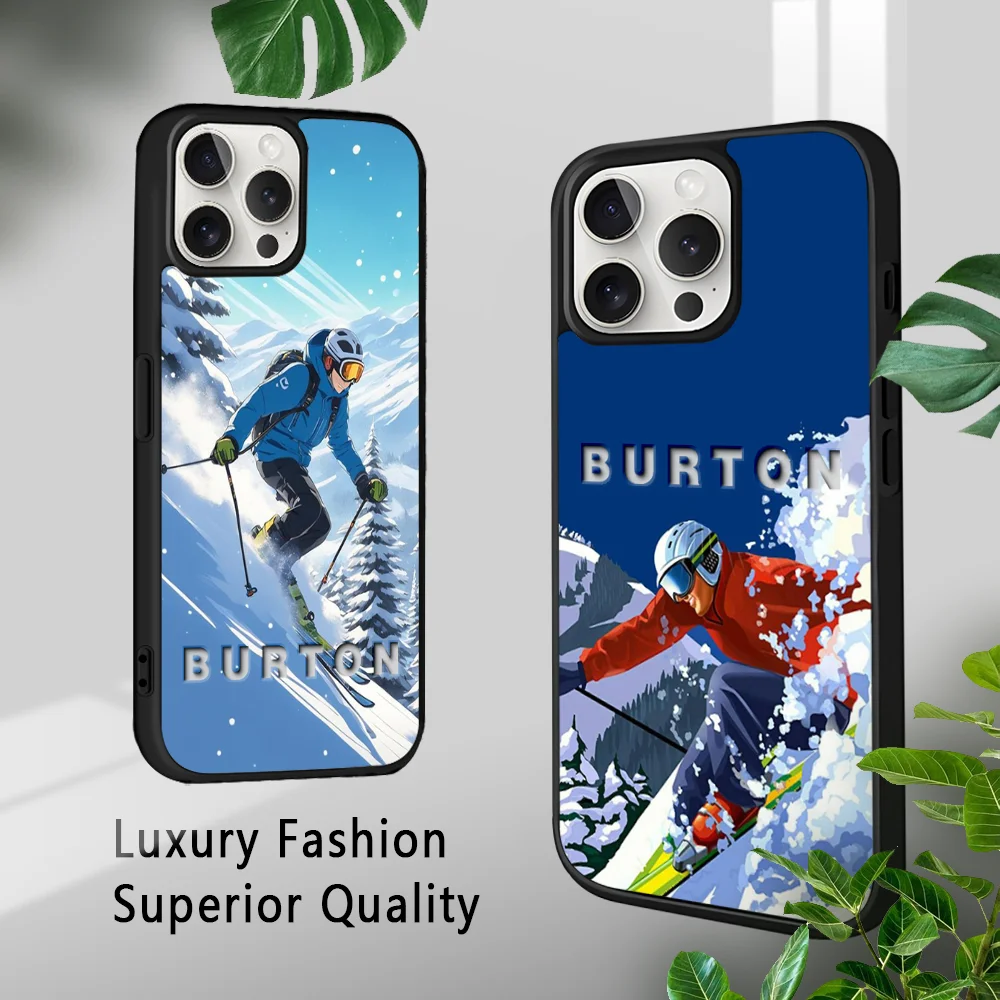 Skiing Brand B-BurtonS Phone Case For iPhone 16 15 14 13 12 11 Pro Xs Max Mini Plus Celulares Hard Funda