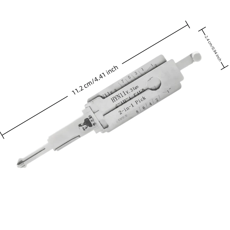 Lishi HYN11 V.3 Ign 2 in 1 Locksmith Tool Lock Pick & Decoder Flat Milling for Hyundai/Kia models view 5