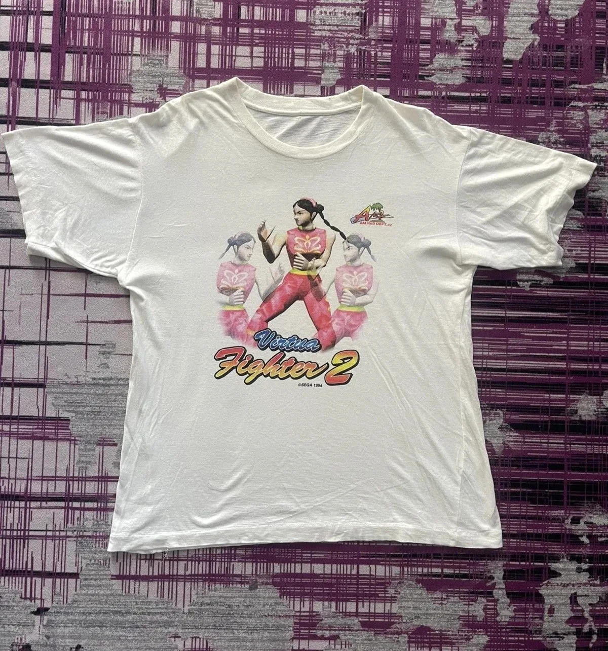 Vintage 90s Virtua Fighter 2 1994 Promo Pai Chan Video Game Graphic T-Shirt Cotton Men Women Streetwear Tee