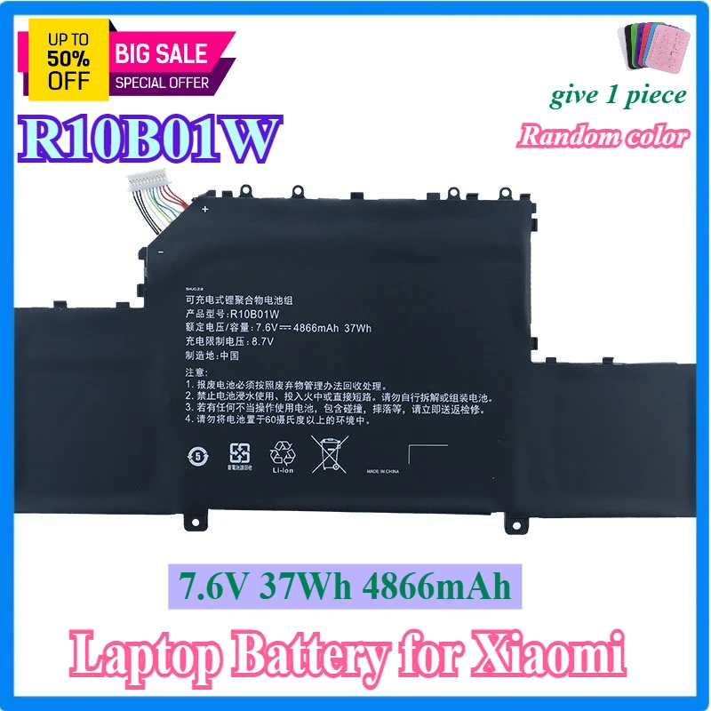 

R10B01W R10BO1W Аккумулятор для ноутбука Xiaomi Mi Air 12,5 "TM1607 161201-01 161201-AA Series Notebook 7,6 В 4866 мАч 37WH
